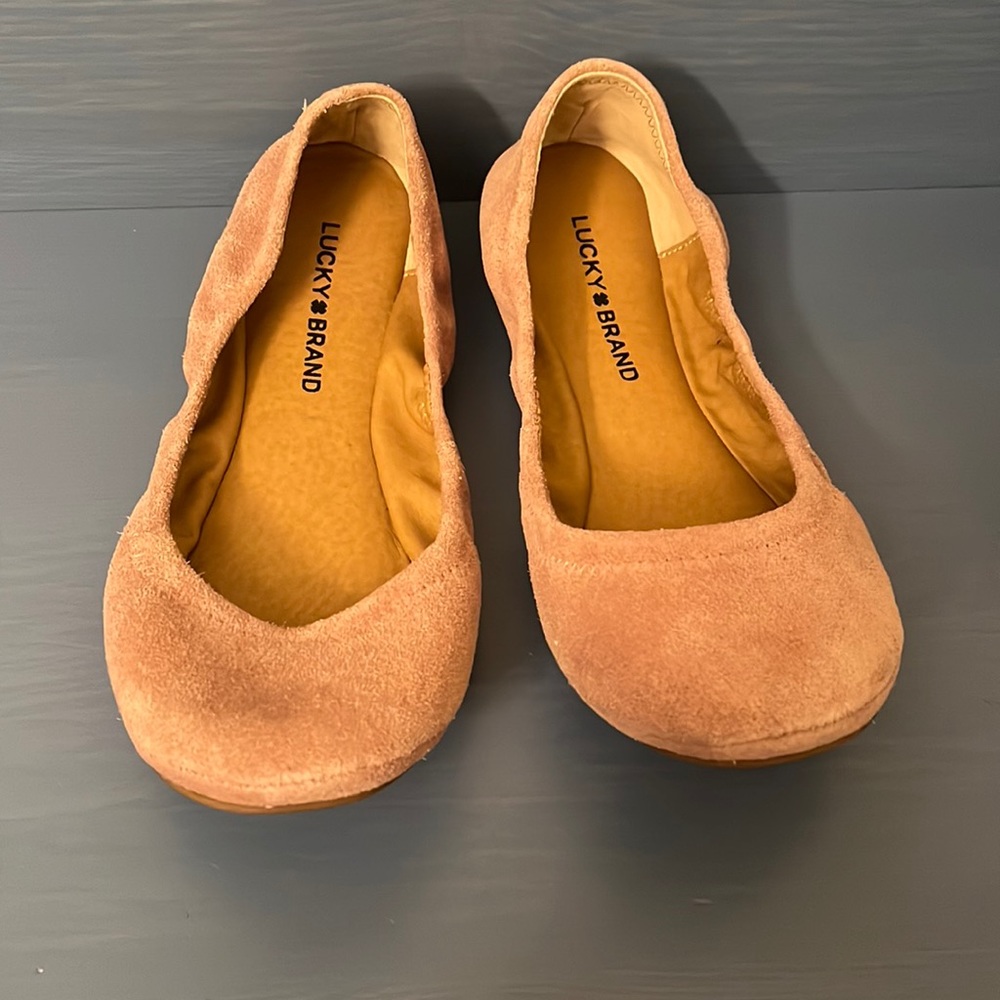 Lucky Brand blush pink Emmie suede flats 8.5